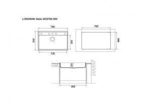 Мойка Longran Geos GES 780.500 в Челябинске - mebel74.com | фото 2