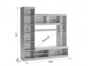 Мини-стенка Макси дуб сонома/белое дерево в Челябинске - mebel74.com | фото 4