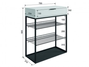 Обувница Краш черный муар/дуб крафт золотой в Челябинске - mebel74.com | фото 4