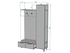 Прихожая с зеркалом Лофт V21_M в Челябинске - mebel74.com | фото 3