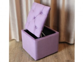 Пуф с каретной стяжкой и ящиком для хранения фиолетовый в Челябинске - mebel74.com | фото 4