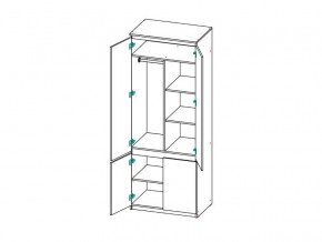 Шкаф 2-х дверный с перегородкой СГ Модерн в Челябинске - mebel74.com | фото 2