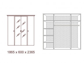 Шкаф 4-х дверный с зеркалами в Челябинске - mebel74.com | фото