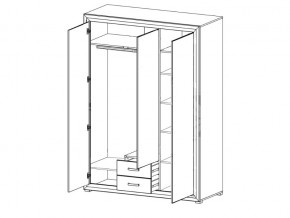 Шкаф B136-SZF3D2S Мальта сибирская лиственница в Челябинске - mebel74.com | фото 2