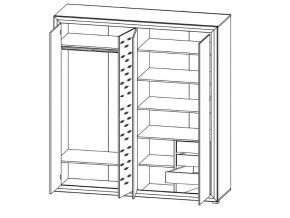 Шкаф B136-SZF4D Мальта сибирская лиственница в Челябинске - mebel74.com | фото 2