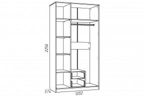 Шкаф комбинированный Акварель НМ 013.08-01 М1 Капучино в Челябинске - mebel74.com | фото 2