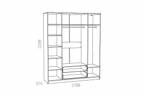 Шкаф комбинированный Оливия НМ 011.84 Х в Челябинске - mebel74.com | фото 3