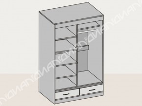 Шкаф-купе 008 двухдверный с ящиками ясень шимо в Челябинске - mebel74.com | фото 2