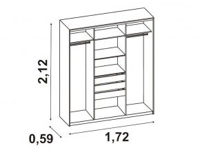 Шкаф-купе 012 трехдверный венге/дуб белфорт в Челябинске - mebel74.com | фото 2