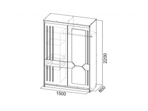 Шкаф-купе №25 1,5 м Блэк в Челябинске - mebel74.com | фото 2