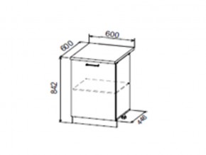 Шкаф нижний ДС600 с полкой (1 дв) в Челябинске - mebel74.com | фото