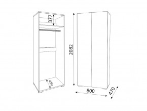 Шкаф Осло 2 двери штанга М01 ручка брусок Белый в Челябинске - mebel74.com | фото 2