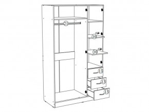 Шкаф трехстворчатый Лофт белый в Челябинске - mebel74.com | фото 3