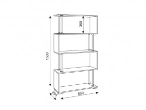 Стеллаж Зигзаг 2 Ясень шимо светлый в Челябинске - mebel74.com | фото 2