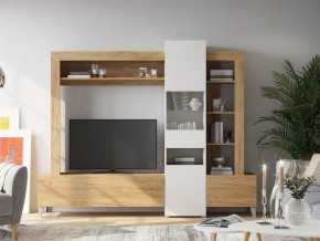 Стенка Сканди Крафт золотой-белый в Челябинске - mebel74.com | фото 2