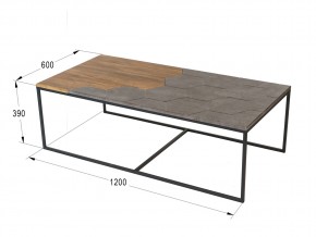 Стол журнальный Китч Дуб американский/серый бетон в Челябинске - mebel74.com | фото 2