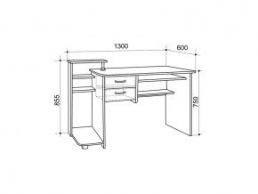Стол компьютерный Ирбис дуб млечный в Челябинске - mebel74.com | фото 2