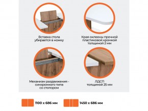 Стол обеденный Gent Дуб вотан/Белый в Челябинске - mebel74.com | фото 4