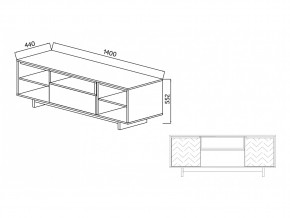 Тумба для ТВА Moderno-1400 Ф1 в Челябинске - mebel74.com | фото 2