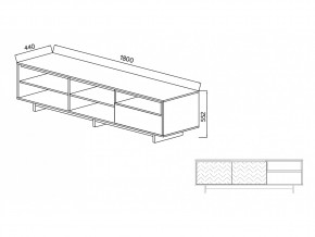 Тумба для ТВА Moderno-1800 В-1 Ф1 в Челябинске - mebel74.com | фото 2