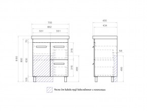 Тумба Nova 2-700 2 ящика 1 дверца Миранда в Челябинске - mebel74.com | фото 4