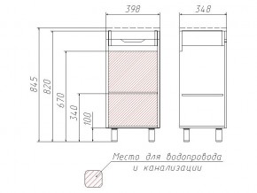 Тумба под умывальник Andrea 40 3D без ящика в Челябинске - mebel74.com | фото 3