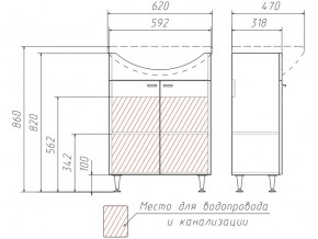 Тумба под умывальник Уют 60 Классик без ящика в Челябинске - mebel74.com | фото 3