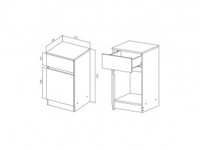 Тумба с 1 ящиком Мори МПТ400 графит в Челябинске - mebel74.com | фото 2