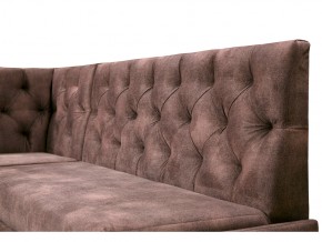 Угловой диван Призма каретная стяжка коричневый с коробами в Челябинске - mebel74.com | фото 2