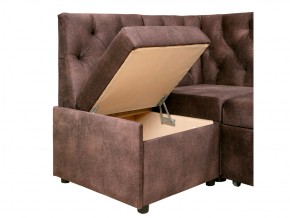 Угловой диван Призма каретная стяжка коричневый с коробами в Челябинске - mebel74.com | фото 3